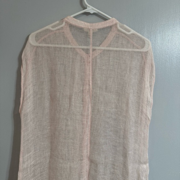 Eileen Fisher Light Pink Sheer Sleeveless Swimsuit Coverup Top Size Medium - Picture 3 of 9